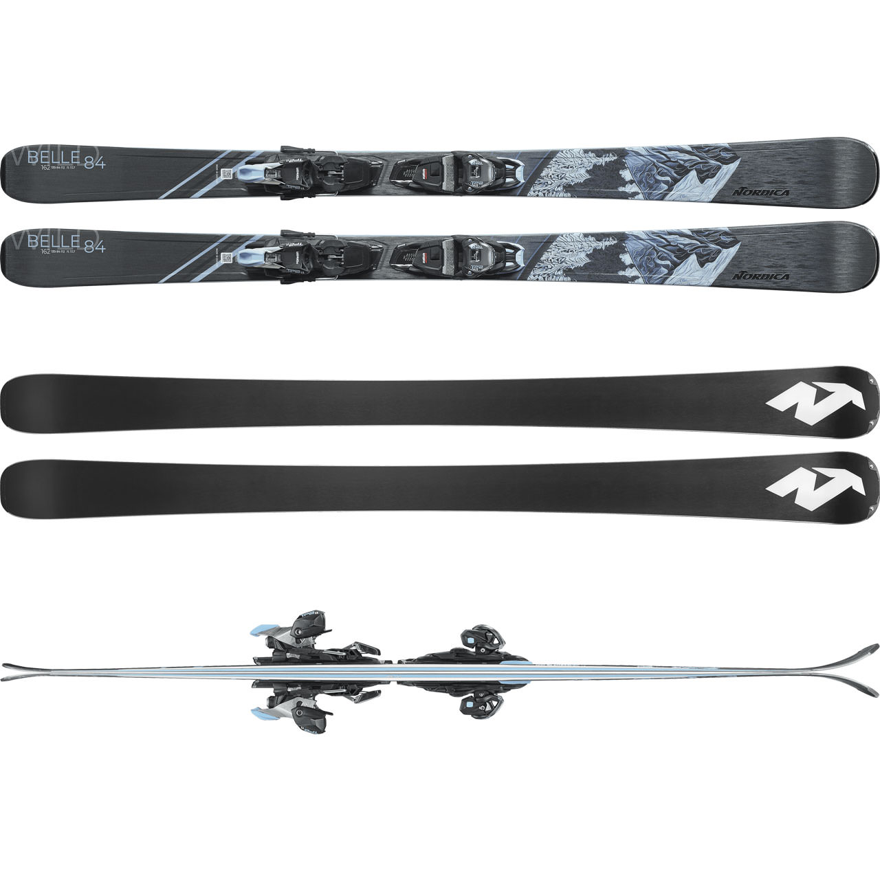 DC BOARDING プルオーバー ブラック/グレー Wild Belle DC 84 + TP2 LT 11 - 2025/26 - Nordica - Skis and Boots
