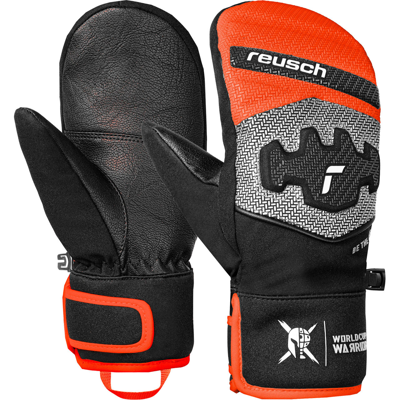 Reusch Kinder Fäustling WORLDCUP WARRIOR PRIME R-TEX XT black/silver/fluo red - 5,5