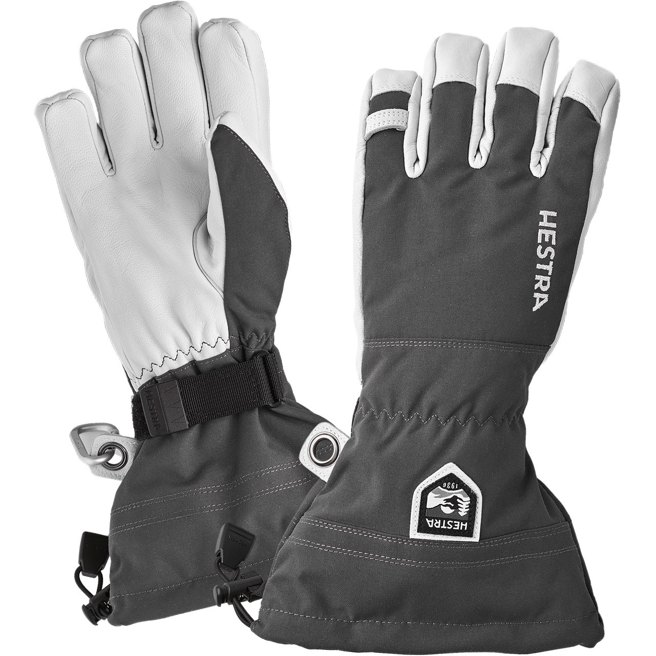 Hestra Herren Handschuh ARMY LEATHER HELI SKI grau - 10,0