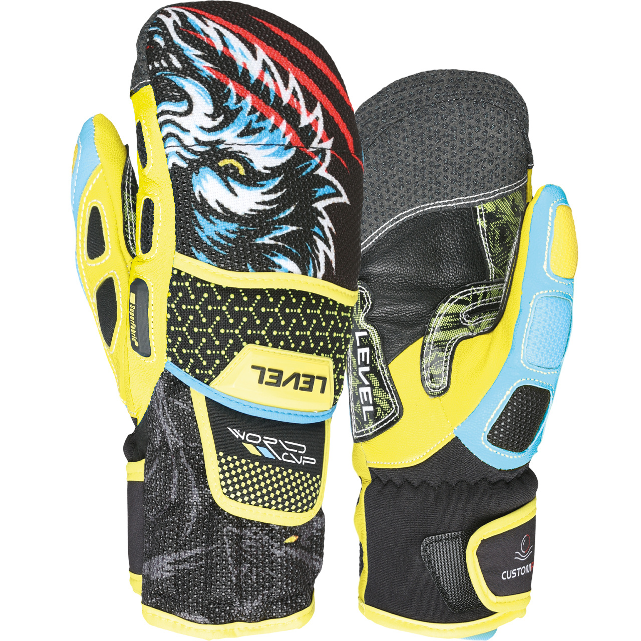 Level Kinder Fäustling WORLDCUP CF yellow/blue - 7,0