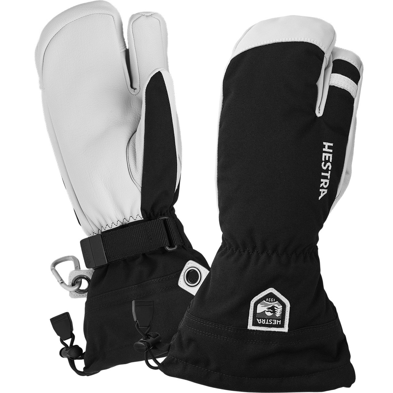 Hestra Herren 3 Finger Handschuh ARMY LEATHER HELI SKI black - 11,0