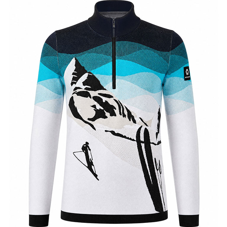 Newland Herren gestricktes Funktionsshirt RIDGE A white/ocean 26/27 - M