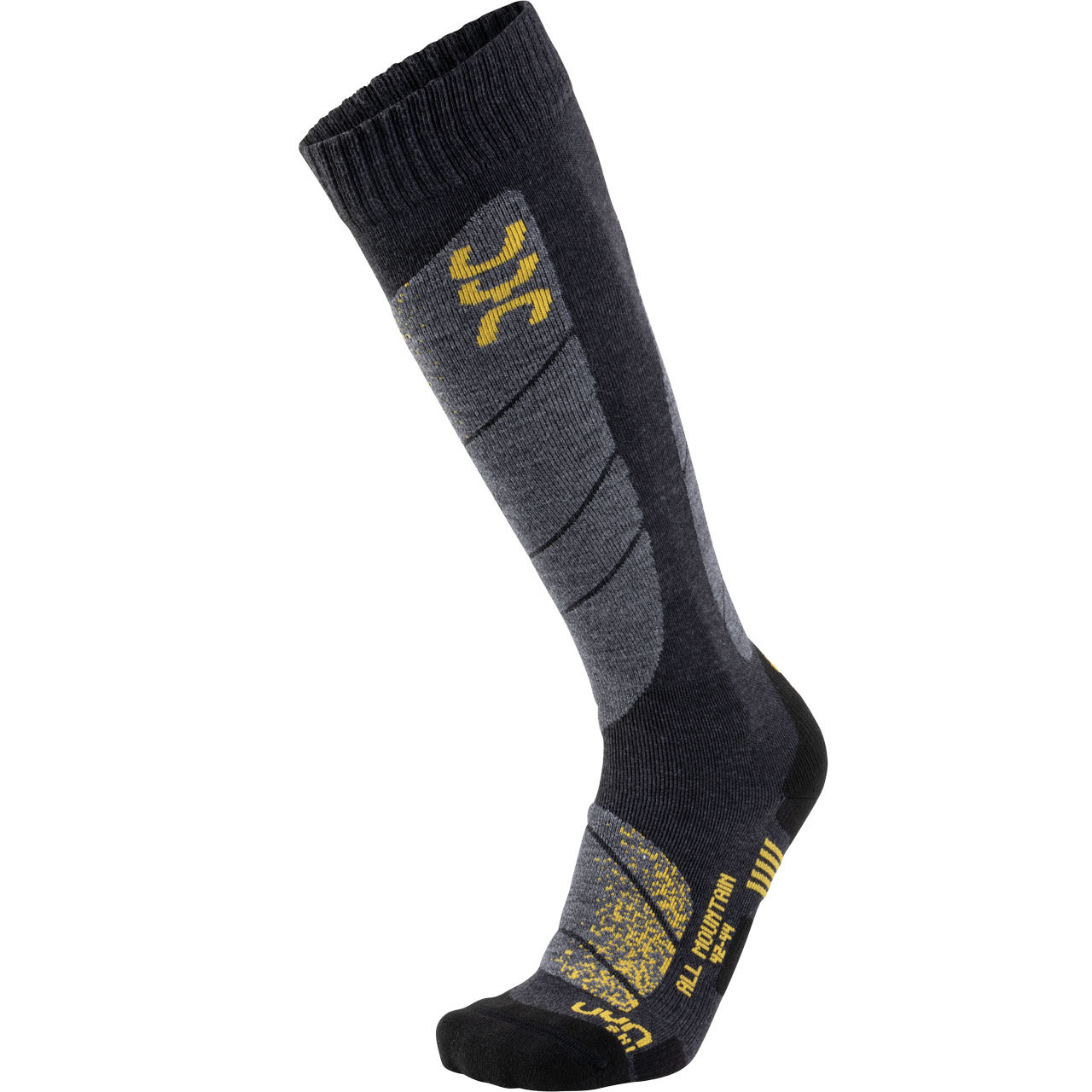 UYN Herren Skisocken ALL MOUNTAIN anthracite melange/yellow - 45-47