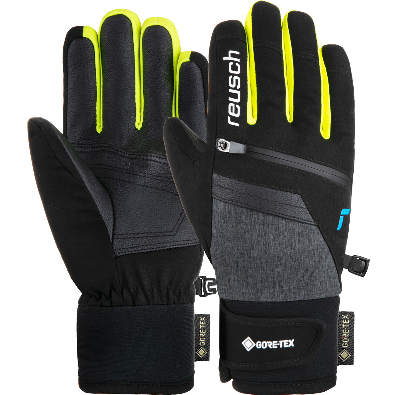 Reusch Kinder Skihandschuh TRAVIS GORE-TEX black/safety yellow - 6,0