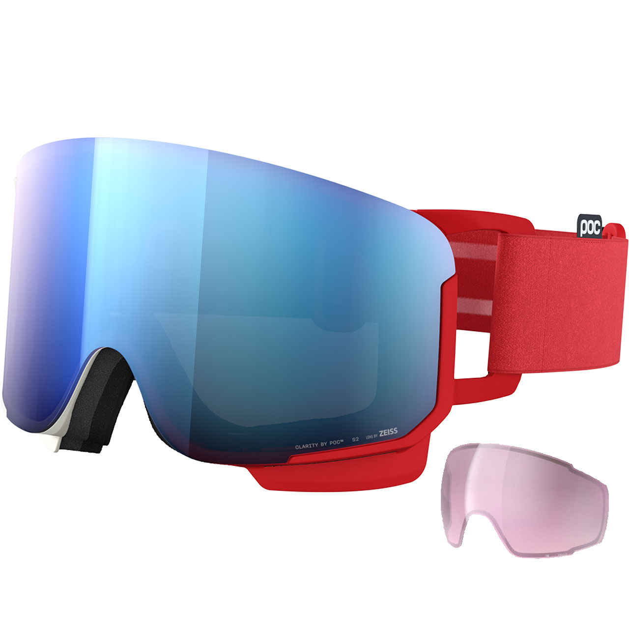 POC Nexal rouge blanc/partly sunny blue + Ersatzscheibe