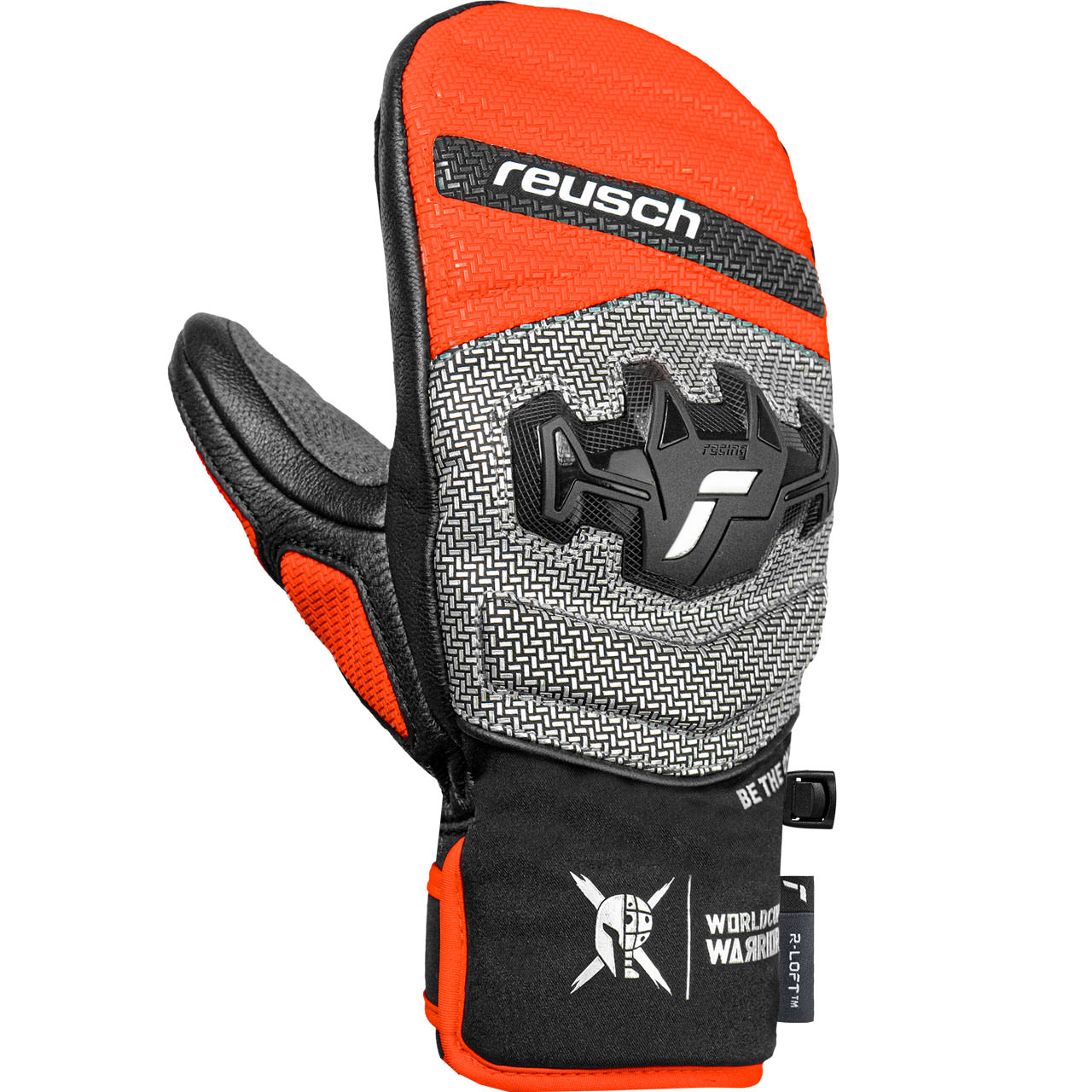 Reusch Kids' Ski Mitten WORLDCUP WARRIOR GS black/silver/fluo red