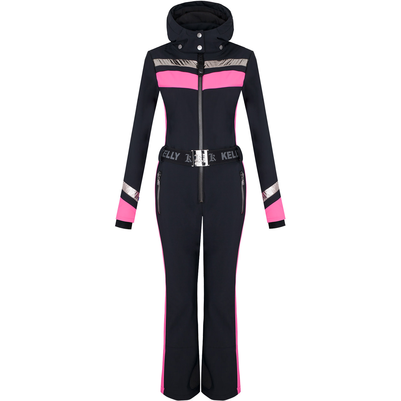 Joe Browns Damen-Jumpsuit mit Reißverschluss vorne, dunkle Waschung, nachhaltiger Stretch-Denim, gerades Bein, Schwarz, 44