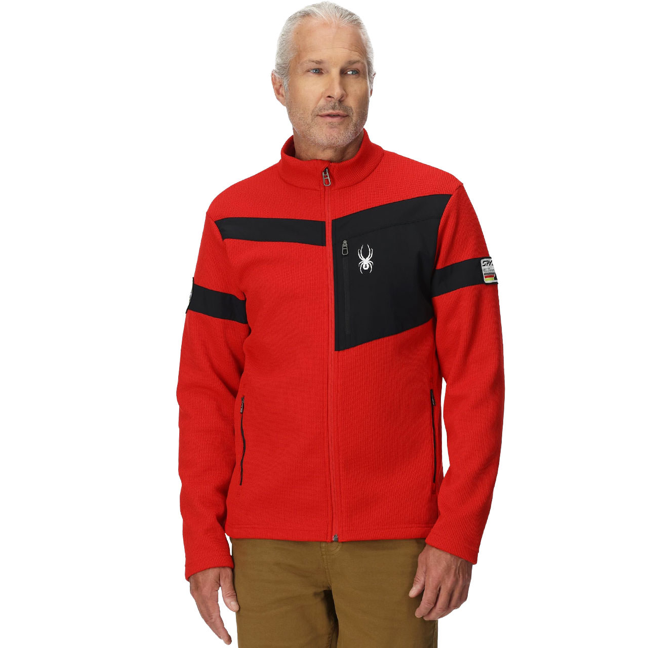 Spyder Men Full Zip fleece jacket WENGEN BANDIT spyder red | XSPO