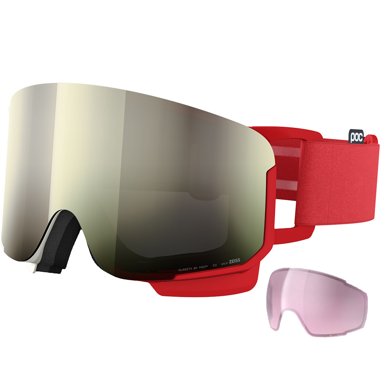 POC Nexal rouge blanc/partly sunny ivory + Ersatzscheibe