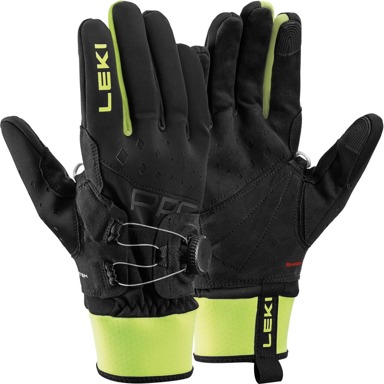Leki Herren Handschuh BOA SHARK black/neon yellow