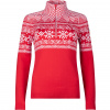 Damen gestricktes Funktionsshirt CERVINIA red/white