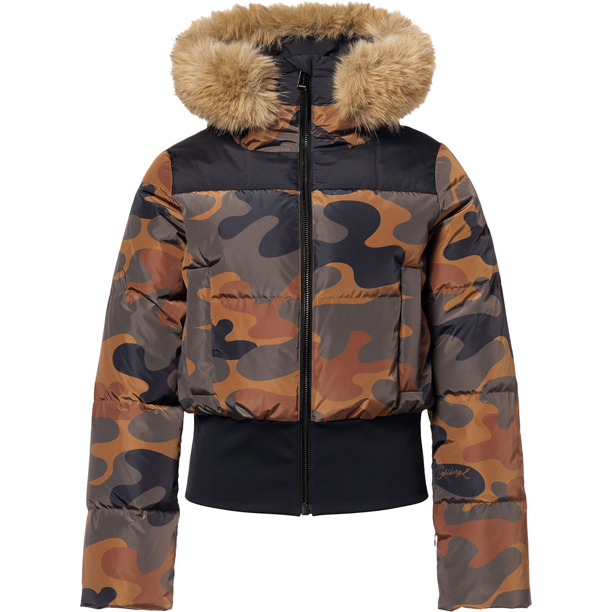 Goldbergh Damen Skijacke KIRI FAUX BORDER army print 26/27 - DE 36 = NL 38