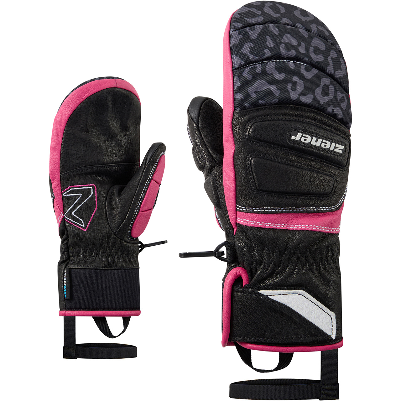 Ziener Kinder Fäustling LOPAKI black/pop pink 26/27 - 7,5