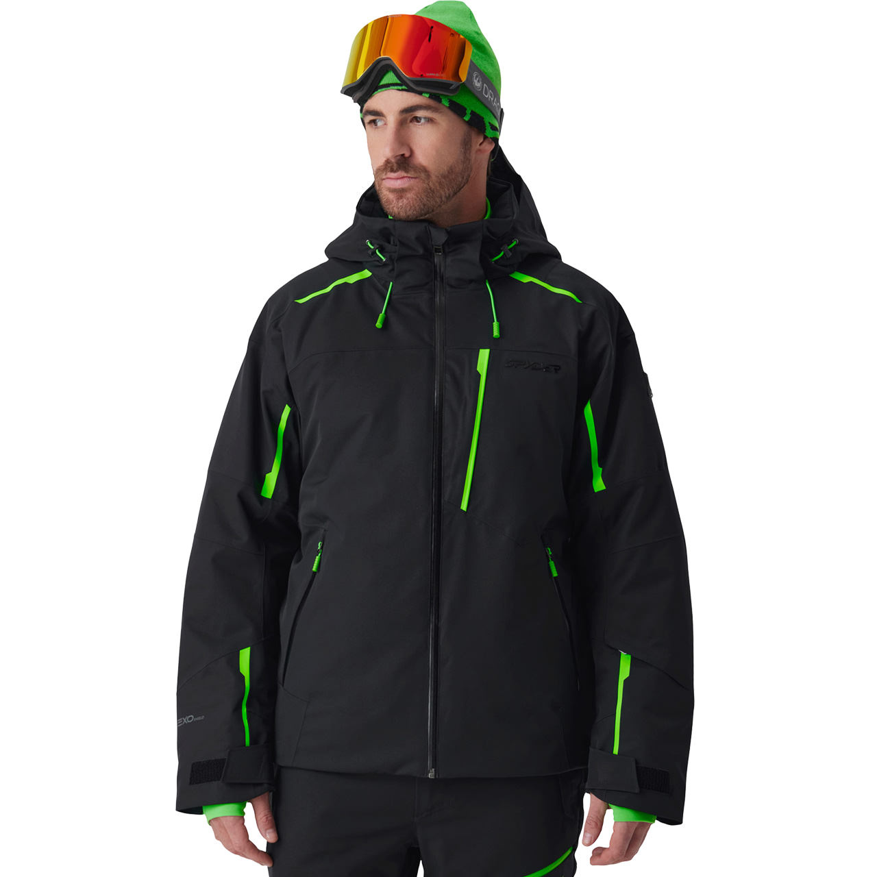 Spyder Herren Skijacke LEADER black/strobe green 26/27 - L