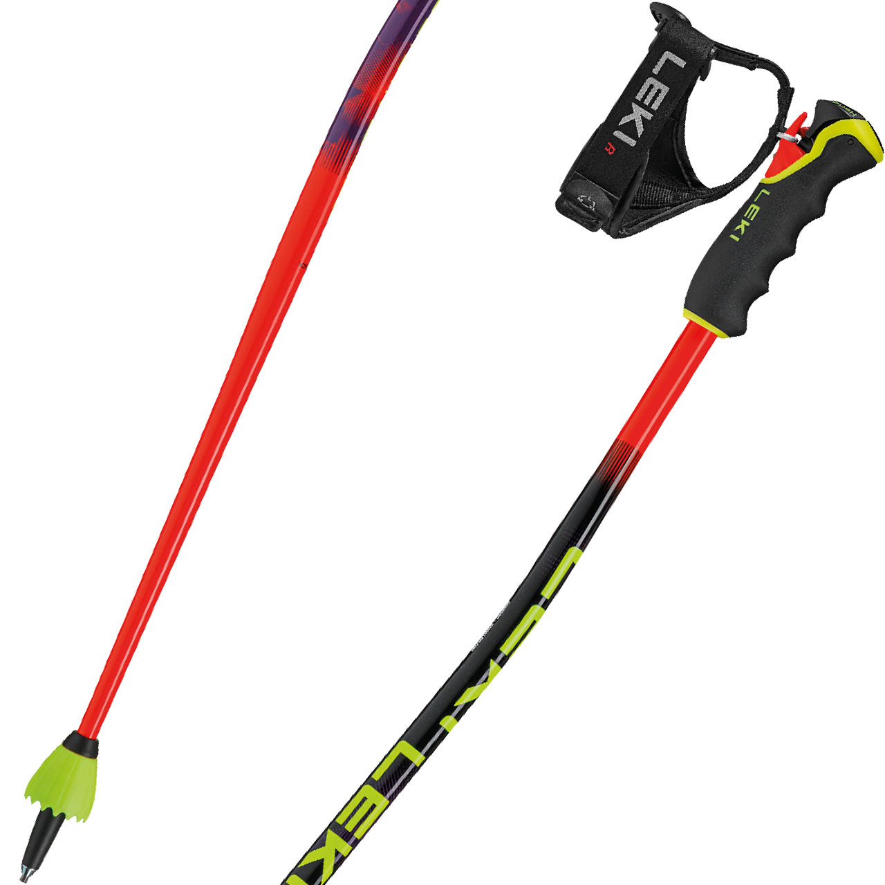 Leki WCR EVO LITE GS TR bright red/violet/neonyellow - 105 cm