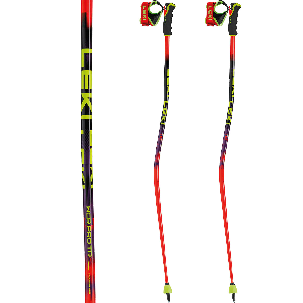 【美品】LEKI WCR COMP ストック 117cm Leki WCR PRO GS TR bright red/violet/neonyellow | XSPO