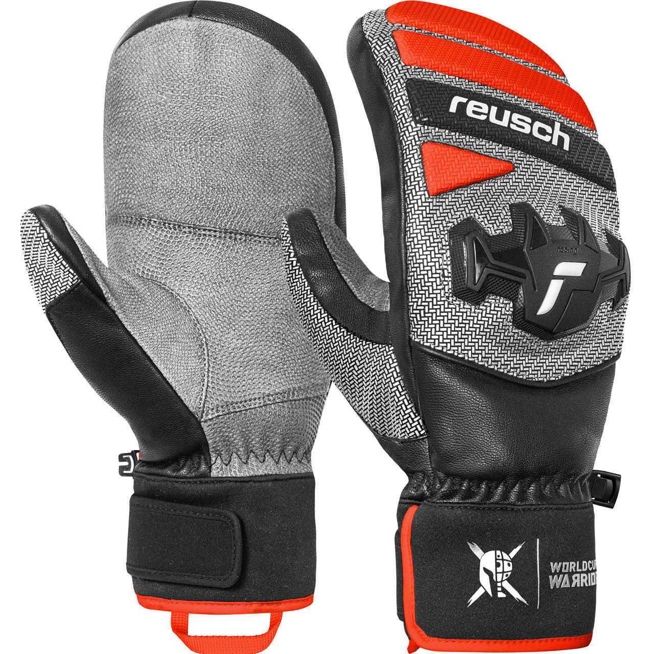 Reusch Herren Fäustling WORLDCUP WARRIOR TEAM black/silver/fluo red - 10,0