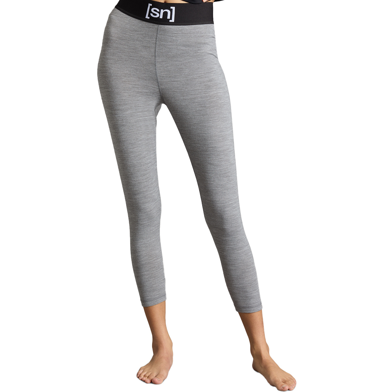 super.natural Damen Merino 3/4 Hose TUNDRA 175 cashmere grey melange 26/27 - XL