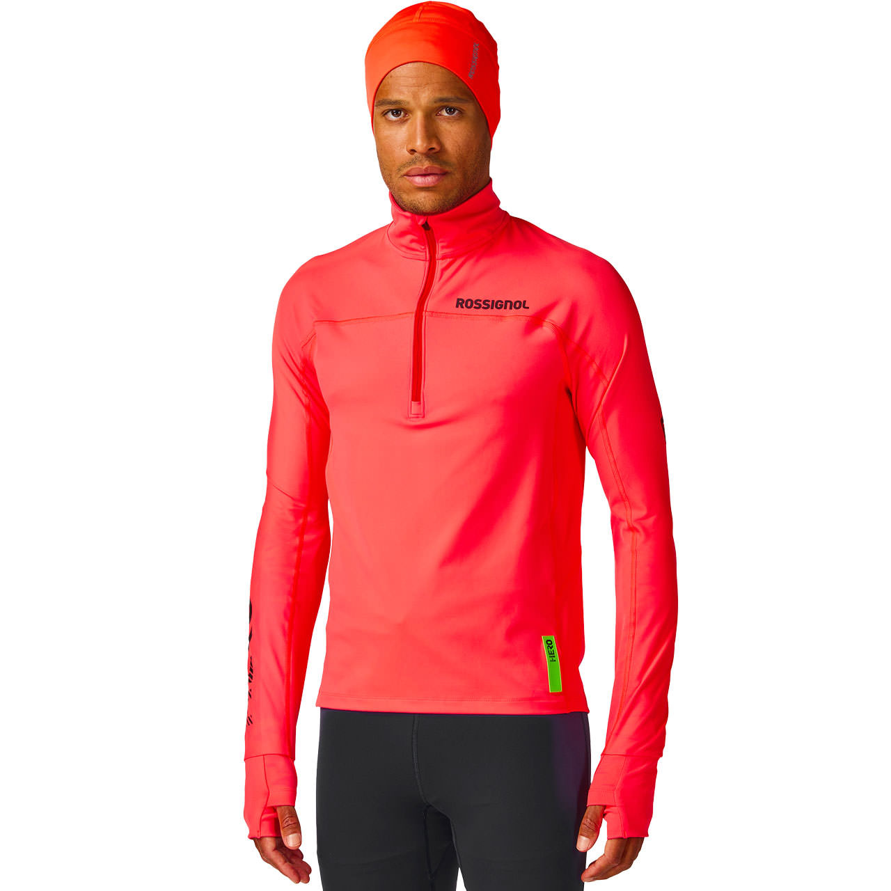 Rossignol Skiwear Herren Skishirt HERO HALF ZIP neon red 26/27 - L