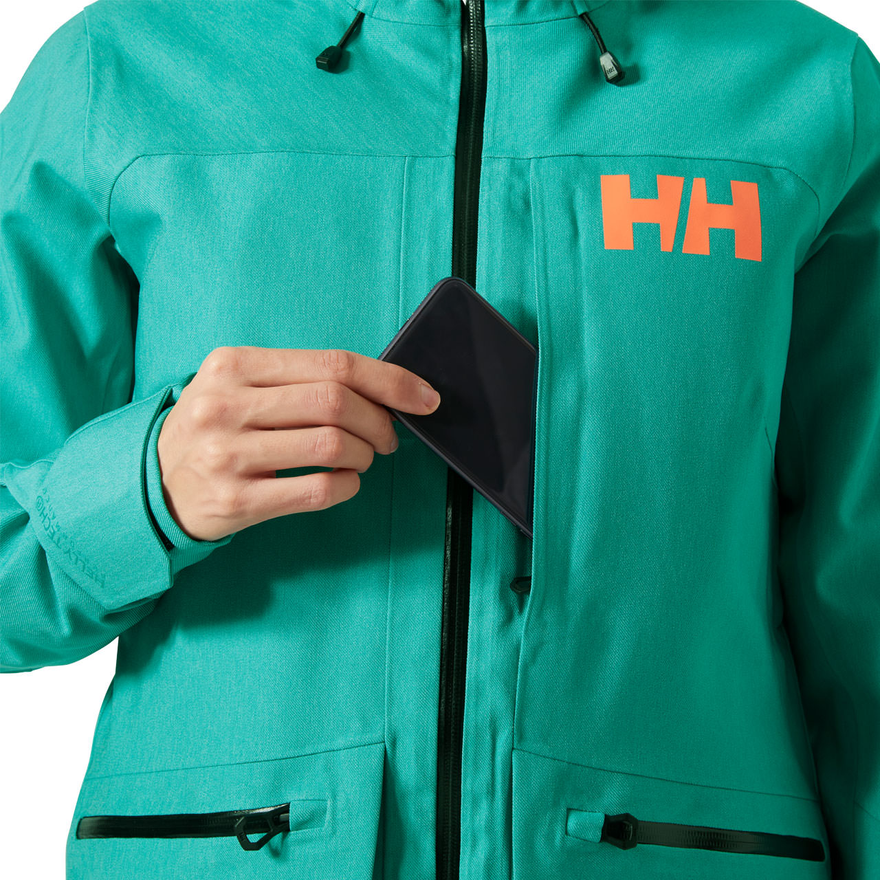 Helly Hansen Women Ski Jacket POWDERQUEEN 3.0 signal green denim
