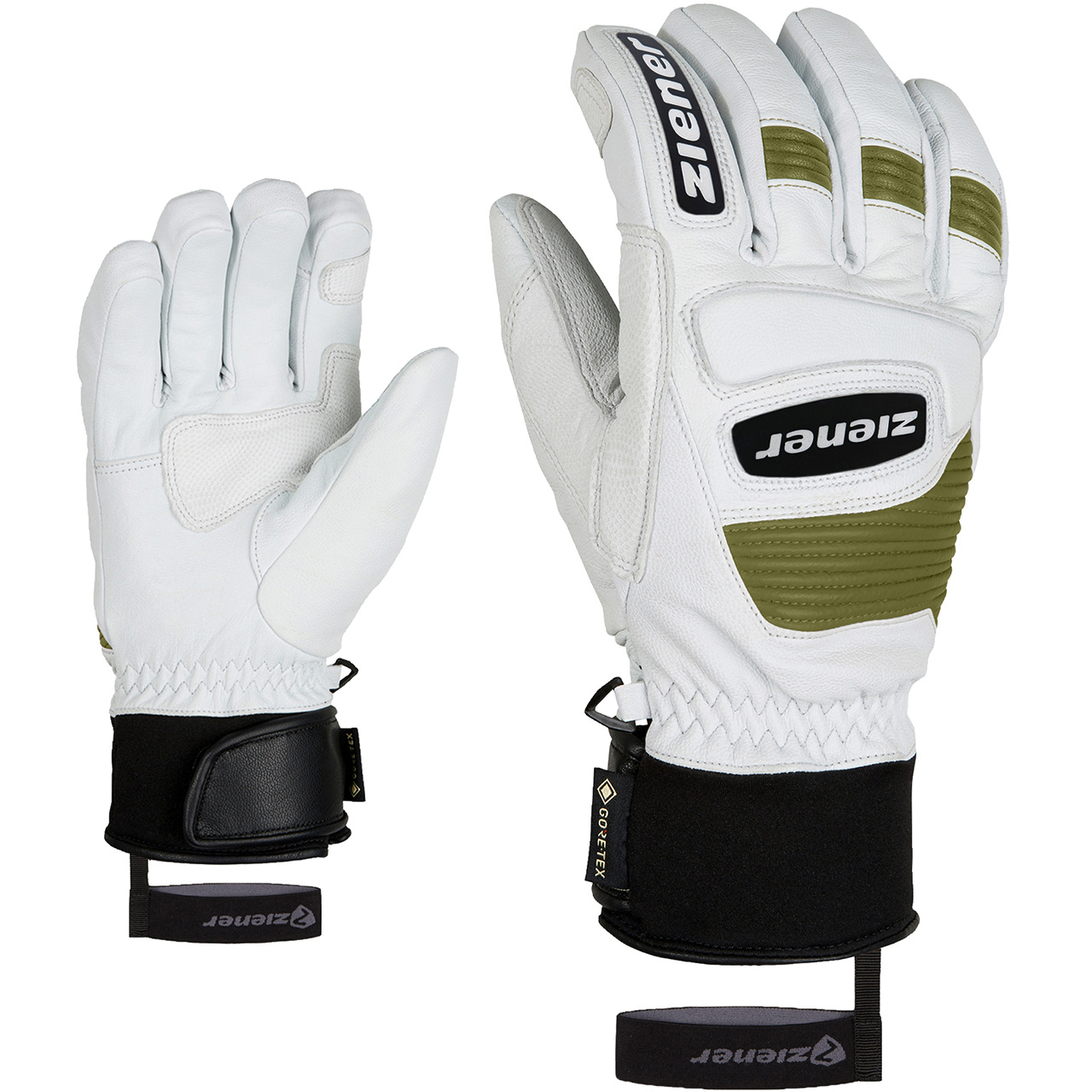 Ziener Herren Handschuh GUARD GTX white/deep olive 26/27 - 8,0