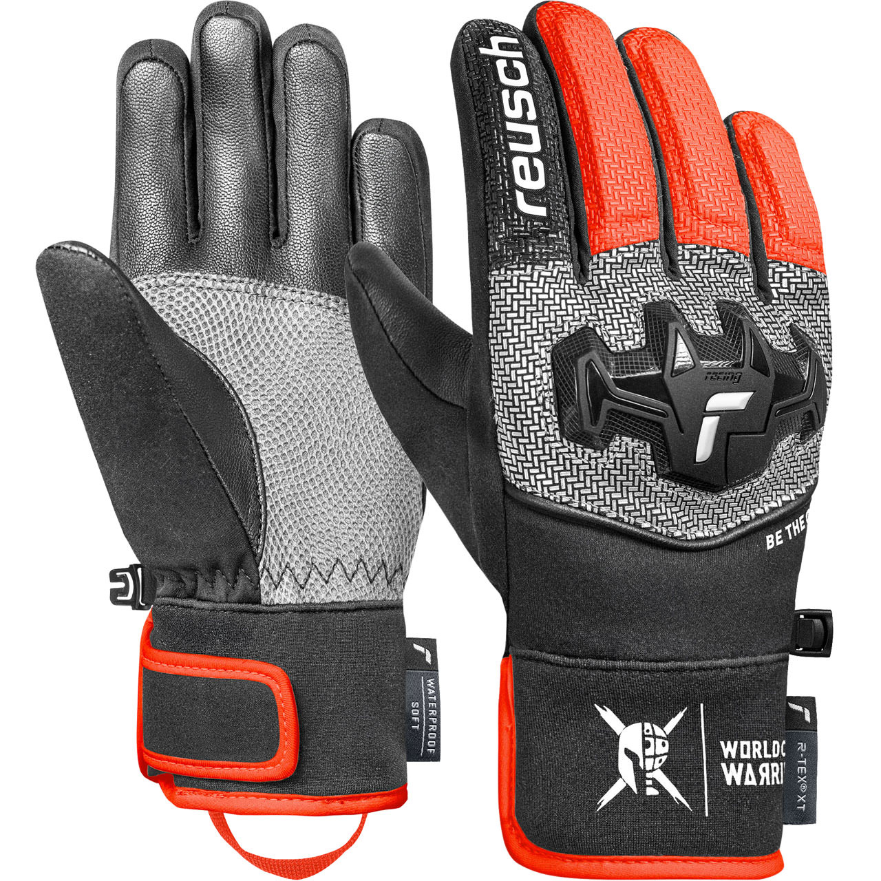 Reusch Kinder Skihandschuh WORLDCUP WARRIOR R-TEX XT black/silver/fluo red - 6,5