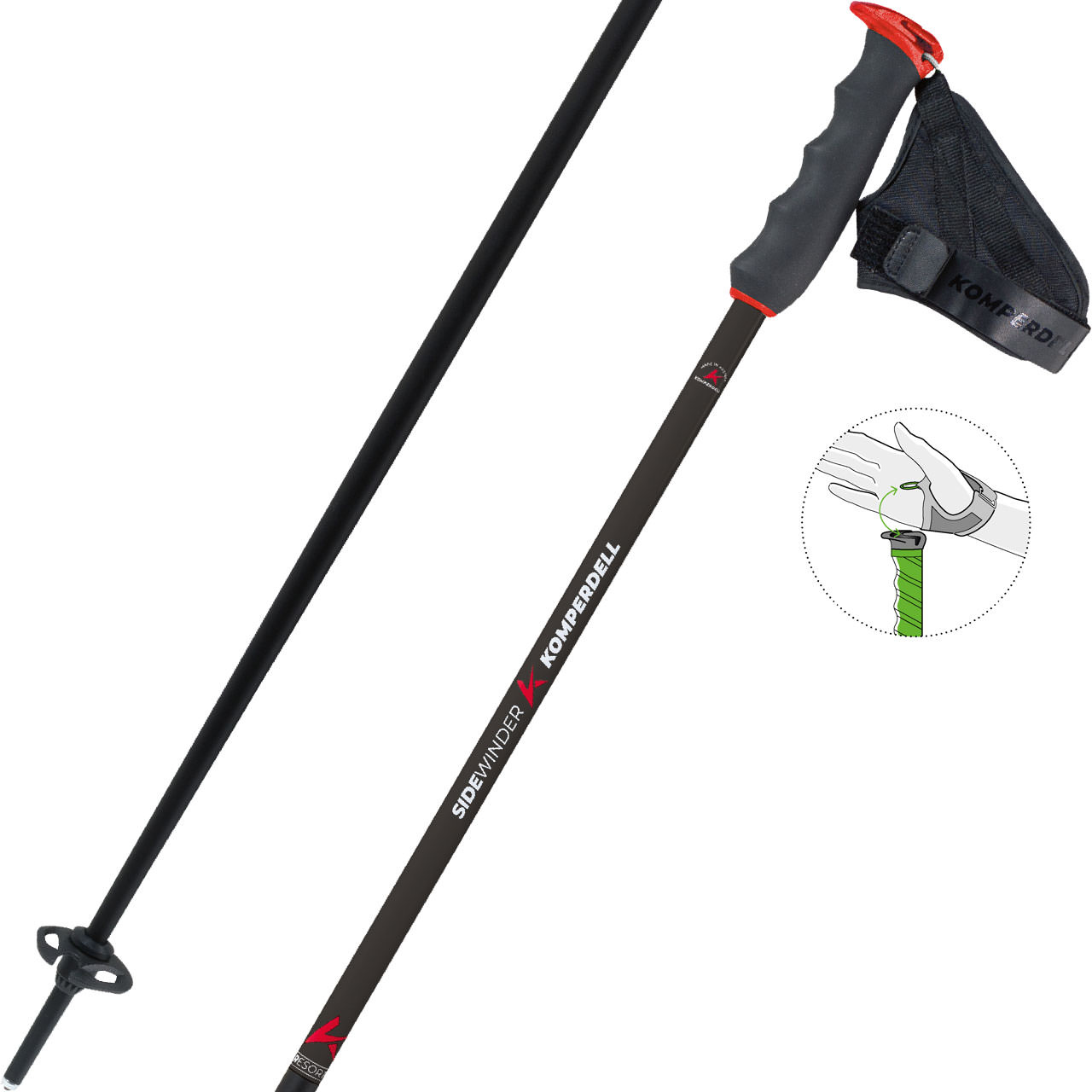 Komperdell Sidewinder TI anthrazite/steel grey 26/27 - 120 cm