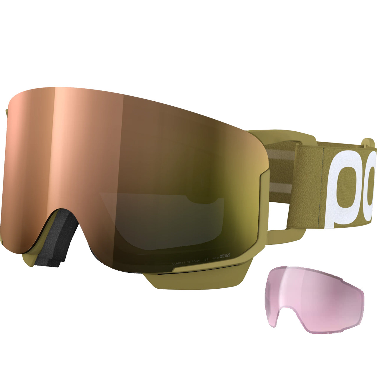 POC Nexal Mid olivine green/partly sunny rose gold + Ersatzscheibe