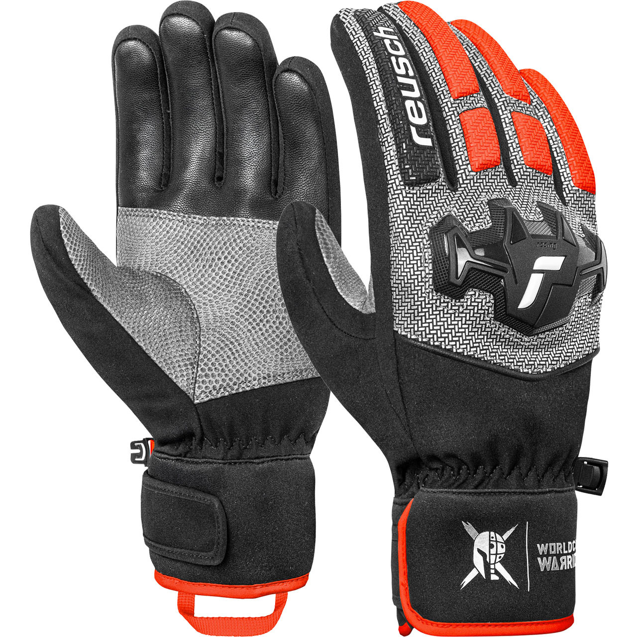 Reusch Herren Handschuh WORLDCUP WARRIOR R-TEX black/silver/fluo red - 10,5