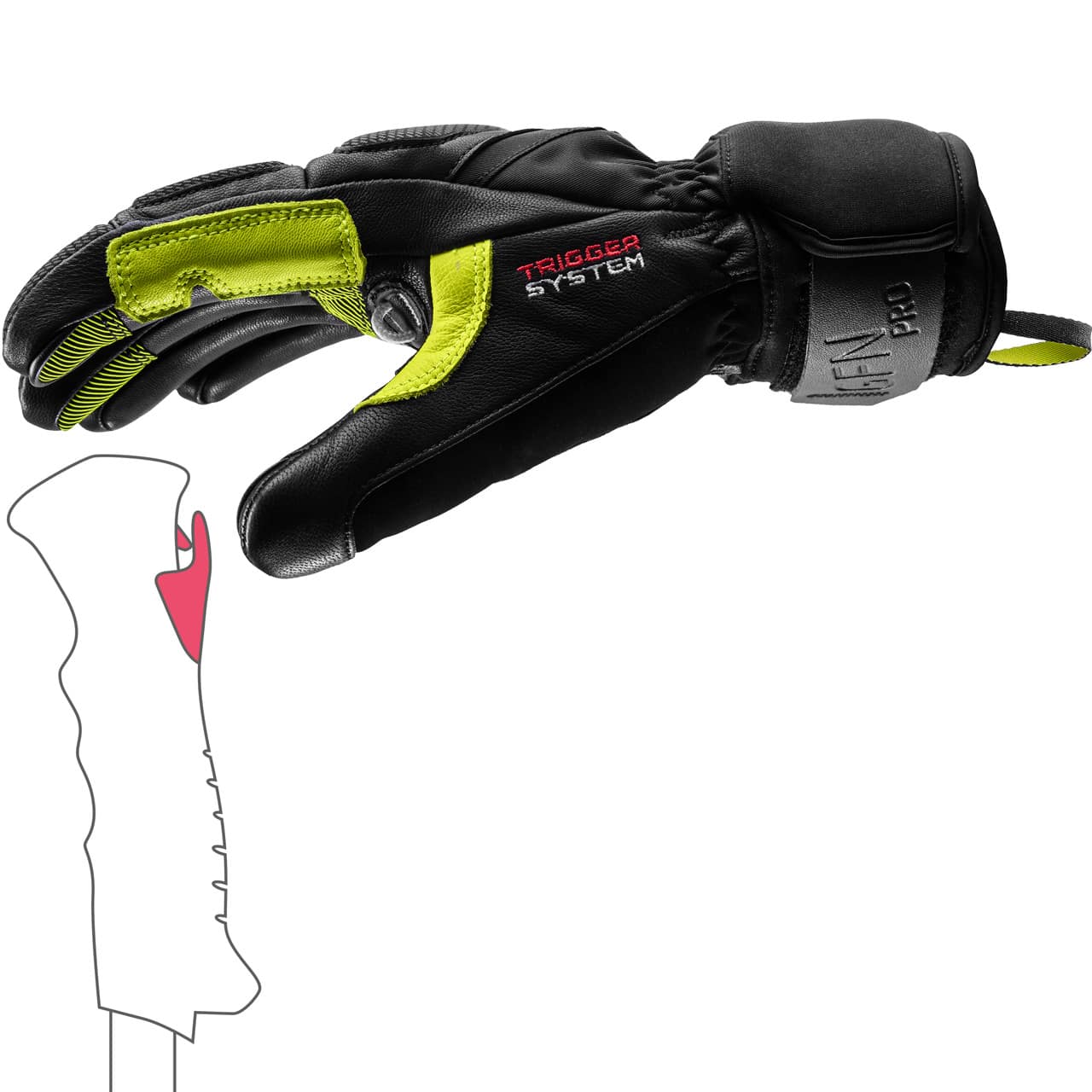 Leki Men Glove GRIFFIN PRO 3D black/lime/white | XSPO