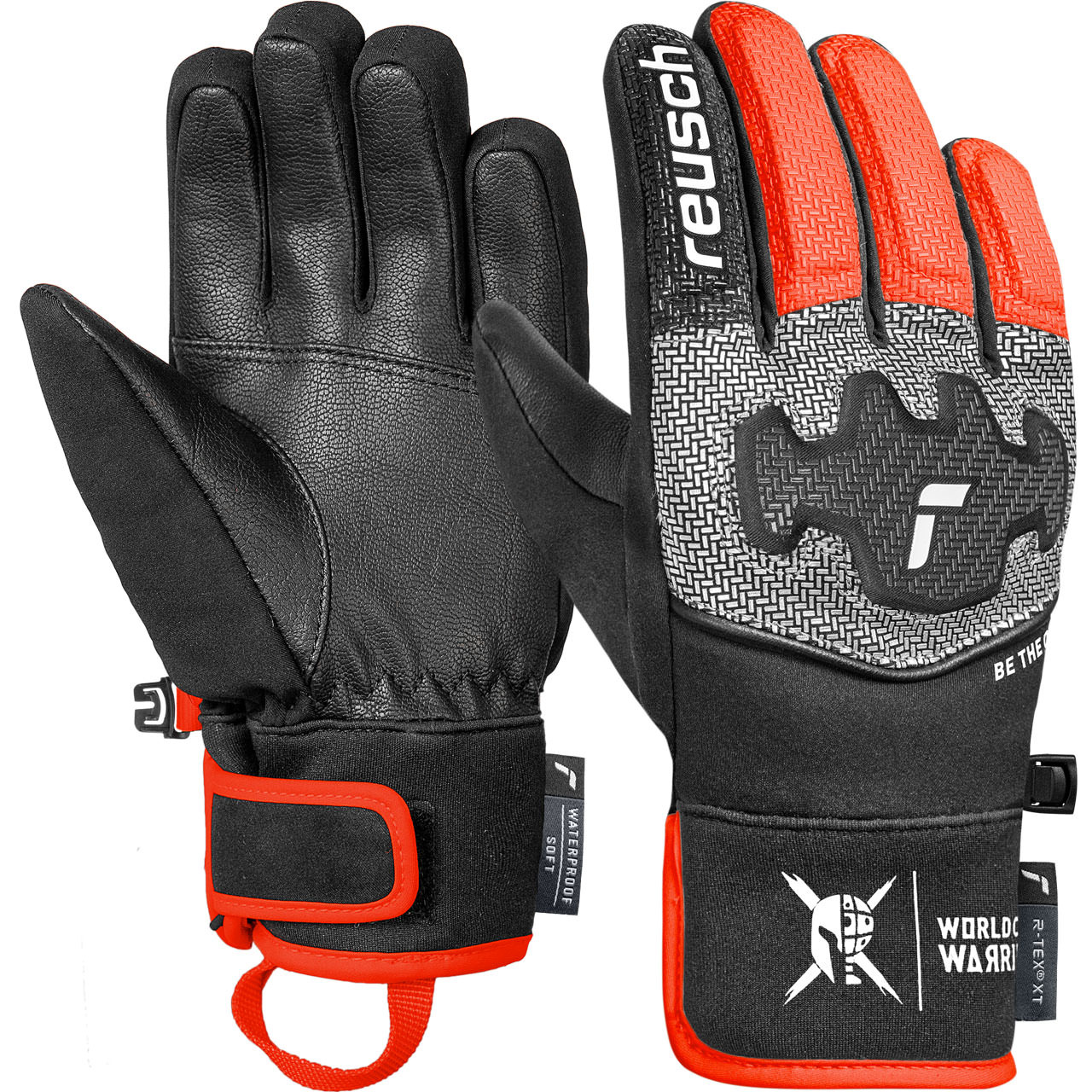 Reusch Kinder Skihandschuh WORLDCUP WARRIOR PRIME R-TEX XT black/silver/fluo red - 5,5