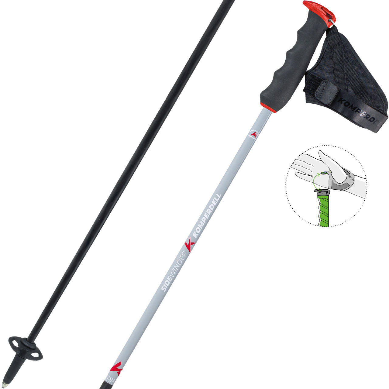Komperdell Sidewinder Carbon granite grey 26/27 - 130 cm