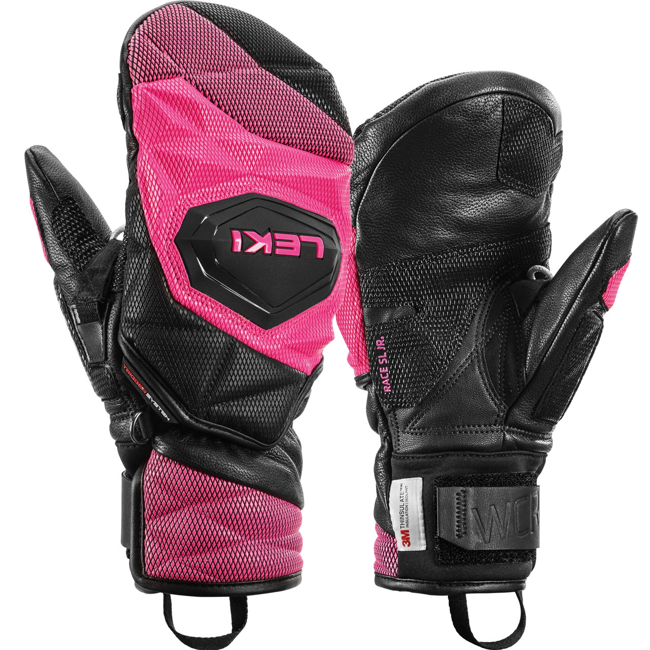 Leki Kinder Fäustling WCR VENOM 3D black/pink - 8,0