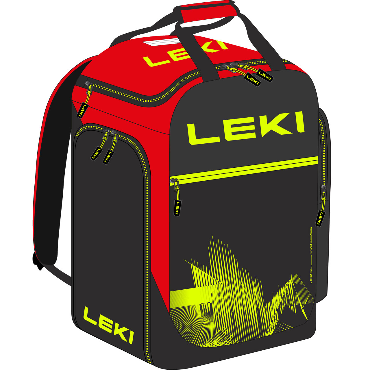 Leki Skiboot Bag WCR 60L bright red/black/neonyellow