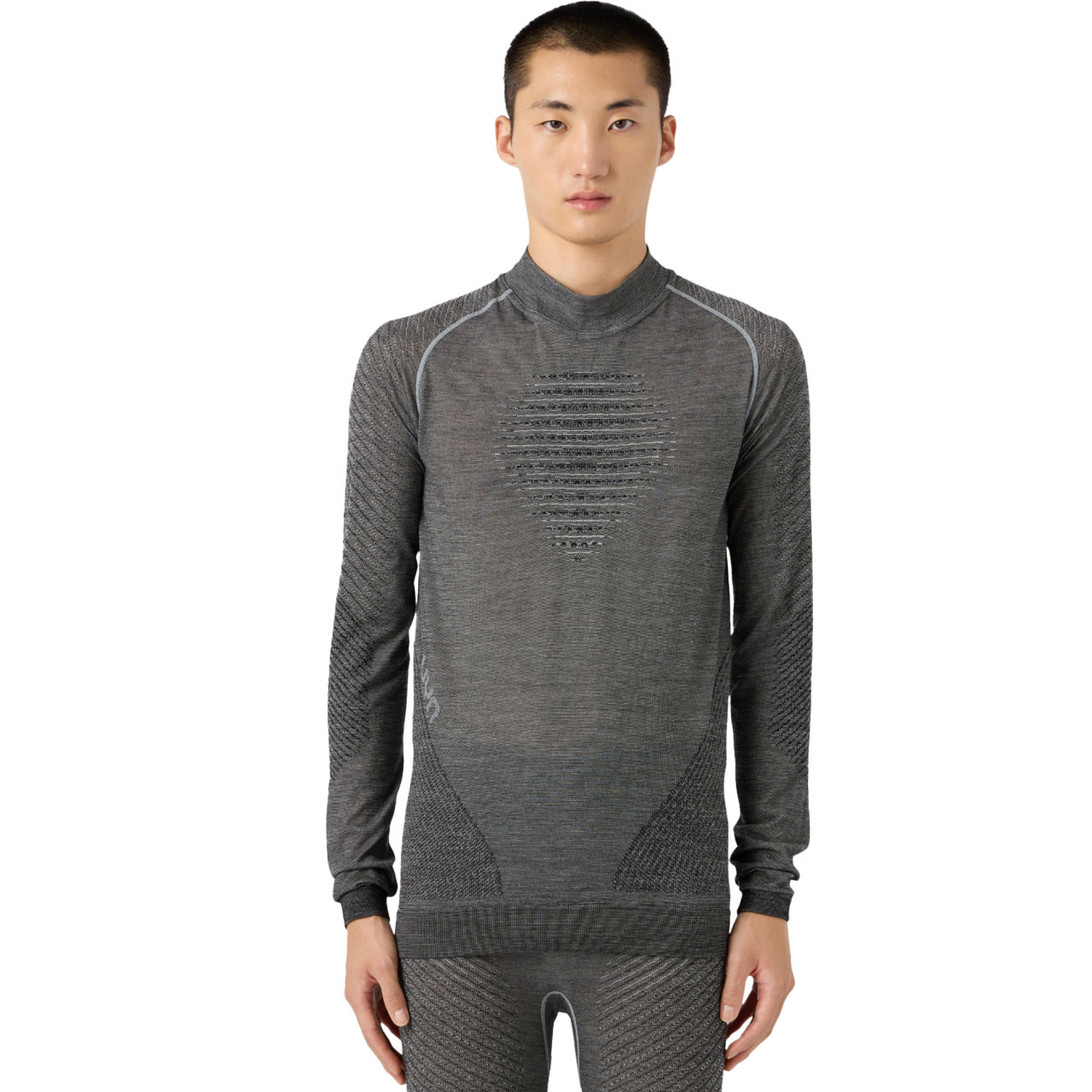 UYN Herren Stehkragen Shirt FUSYON BIOTECH dark grey melange - S/M