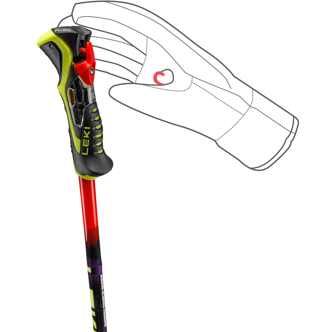 Leki WCR PRO LITE SL TR bright red/violet/neonyellow | XSPO