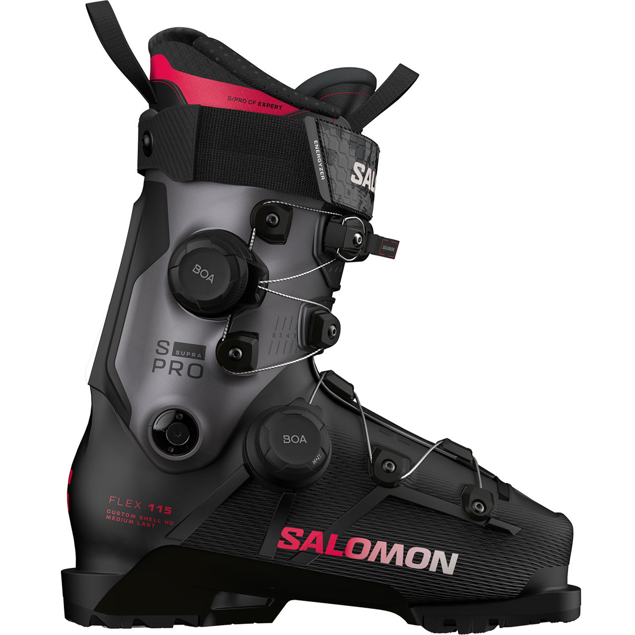 Salomon S/Pro Supra DUAL BOA 115 W black/beluga metal/raspberry 26/27 - 26 / 26.5