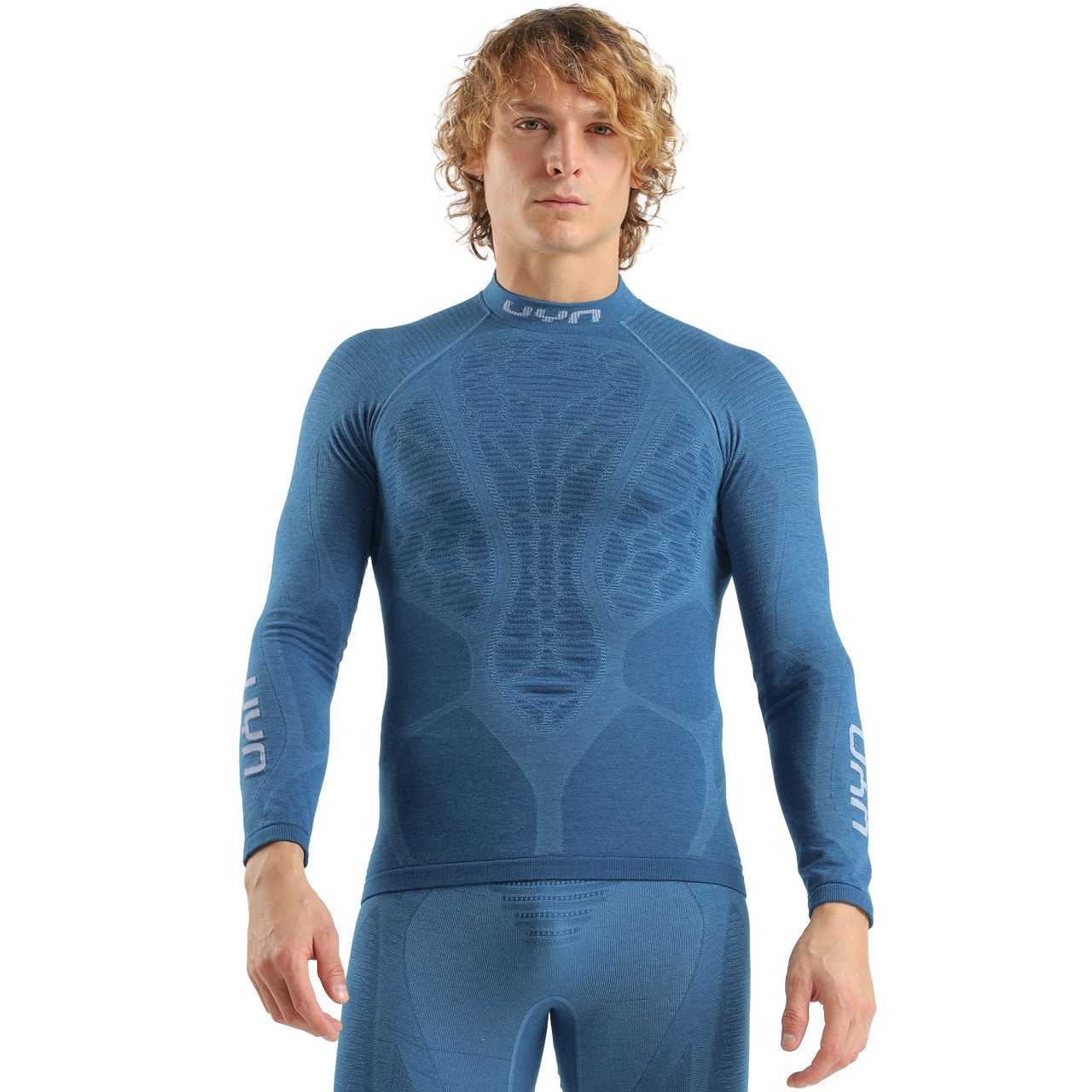 UYN Herren Stehkragen Shirt ELEVATYON BIOMORPH blue atoll - L/XL