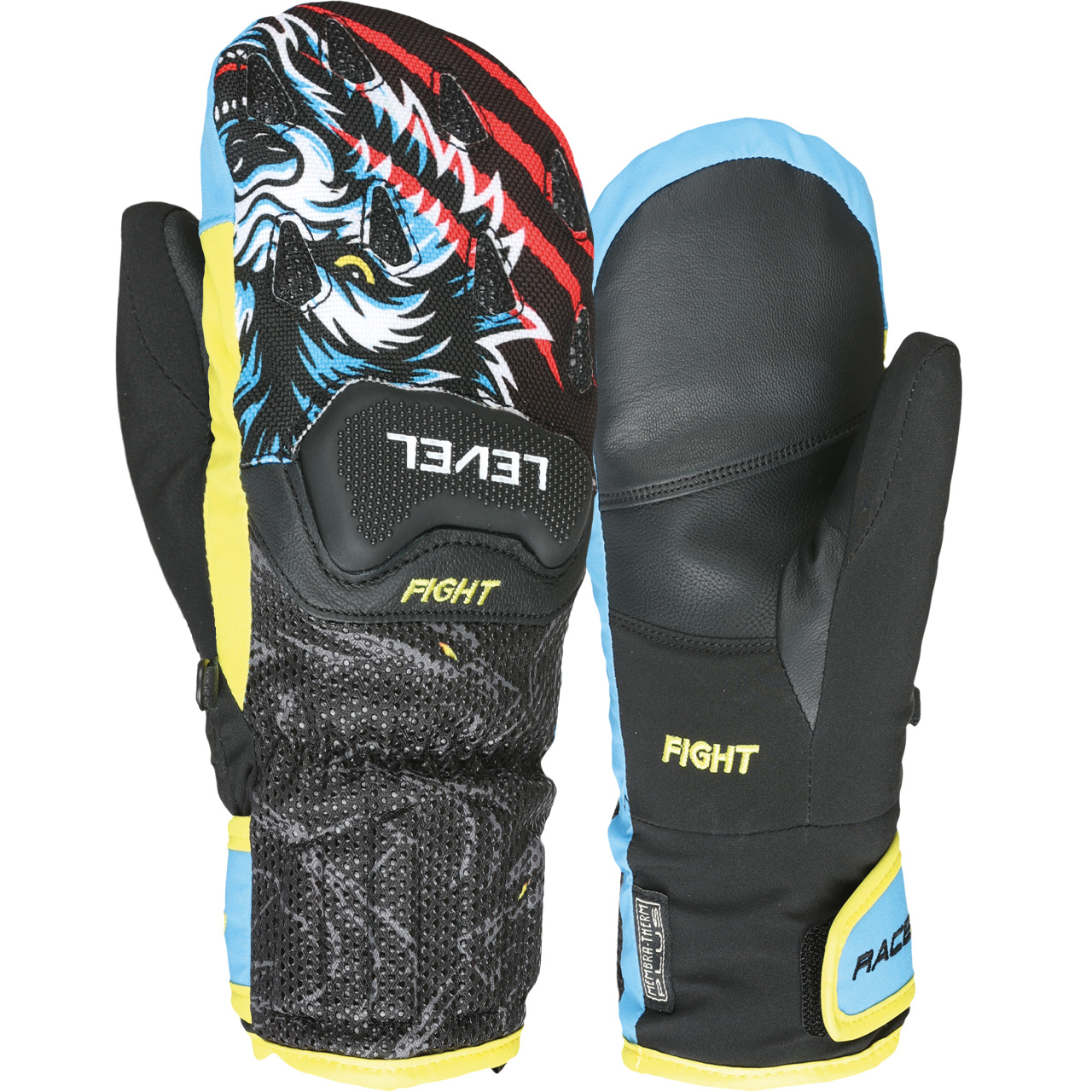Level Kinder Fäustling RACE black/yellow - 5,0