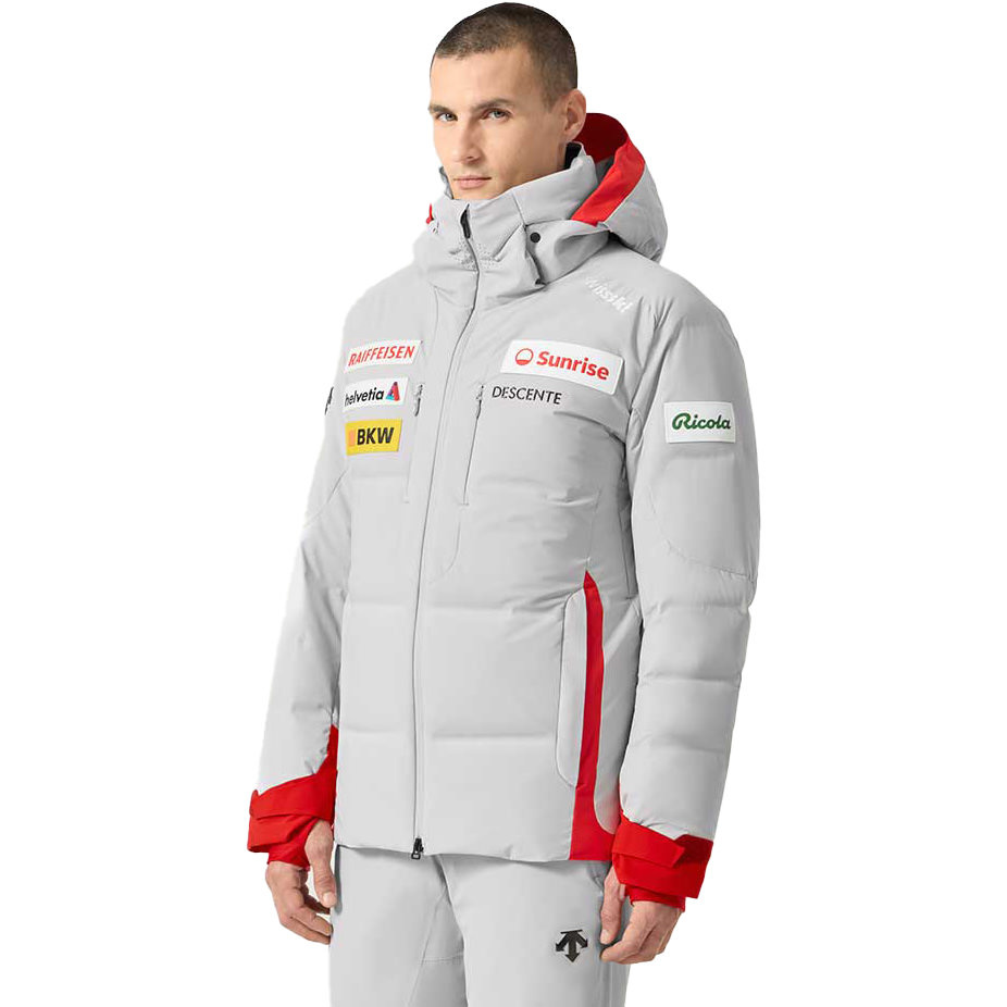 Descente Herren Daunen Skijacke SWISS NATIONAL TEAM REPLICA grey/red - 52